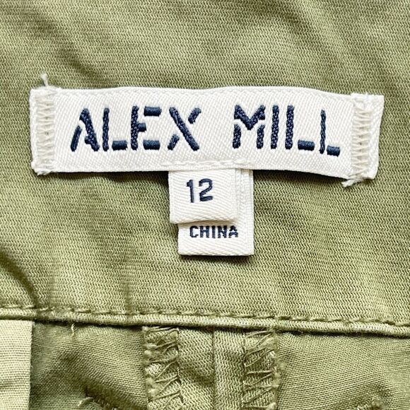 Alex Mill women’s pleated utility field shorts in Olive Green, Size 12 - Picture 7 of 7